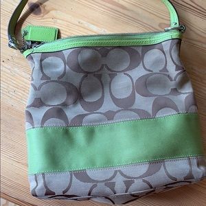 Coach Logo Canvas Satchel Purse Bag Handbag